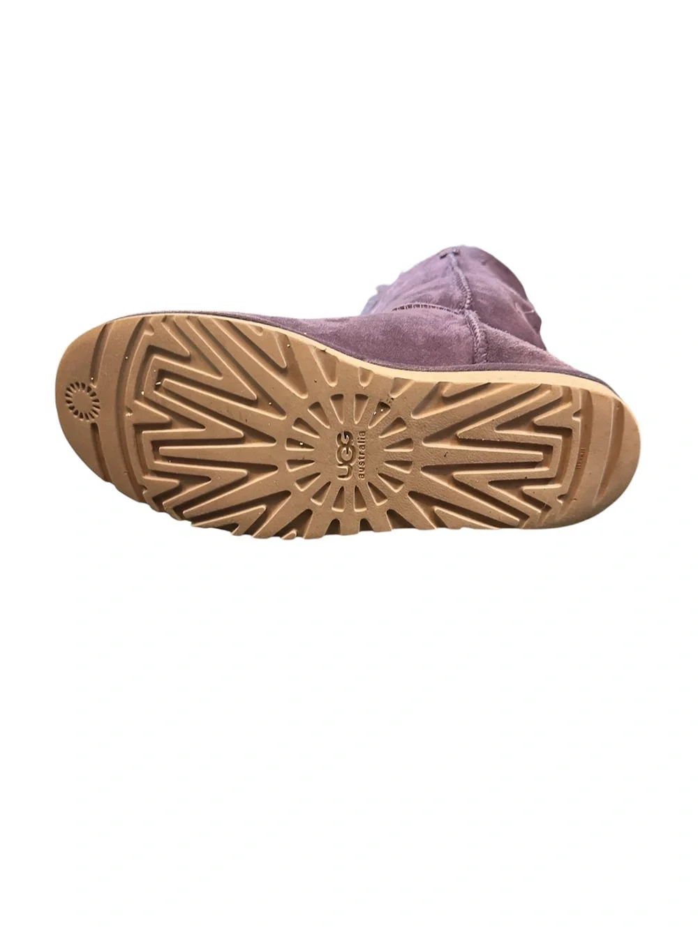 UGG Bailey Bow II Purple [Port?] Satin Bows Sheepskin Women's size 9